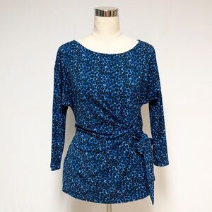 Ann Taylor Blue Leopard Blouse